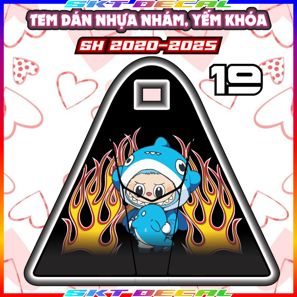 Tem dán trang trí chống trầy yếm nhựa nhám xe SH 150i 125i 2020-2025 baby three nhãn dán sticker TEM