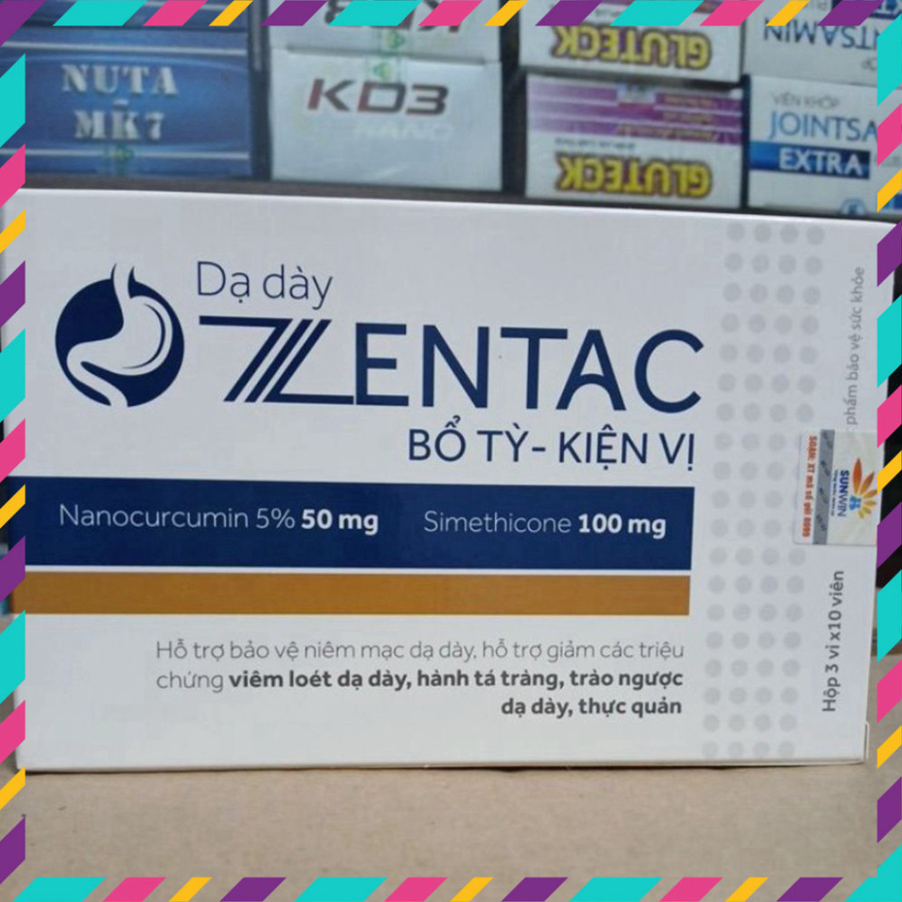 Dạ Dày Zentac giúp bảo vệ niêm mạc, bổ tỳ, kiện vị hộp 30 viên