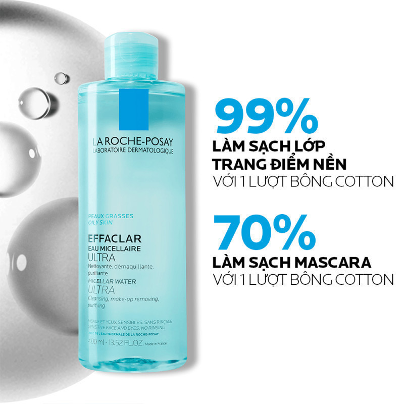 Bộ đôi nước tẩy trang cho da mụn, da dầu nam & nữ La Roche-Posay Efffaclar Micellar Water 400ml | BigBuy360 - bigbuy360.vn
