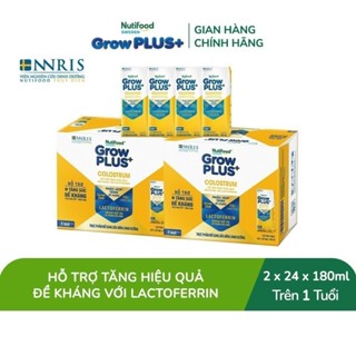 [Livestream KOL] Combo 2 Thùng 24 hộp Sữa bột pha sẵn Nutifood Sweden GrowPLUS+ Colostrum Lactoferrin 180ml