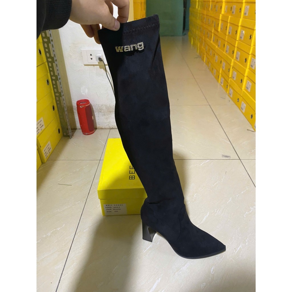 Boot nữ BEE SHOES mũi nhọn gót 8cm - 240950 (form 1.5)