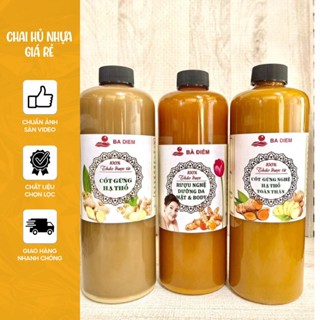 Set 5 chai nhựa PET 1 lít siêu dày 57g – đựng mật ong, nước ép, sữa hạt cao cấp