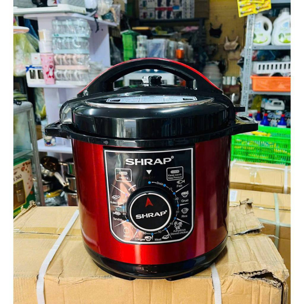 [Chính Hãng] Nồi Áp Suất Điện Đa Năng SHARP CR168 – Dung Tích 6L, Hầm Xương, Nấu Cháo, Nấu Chậm, Tiện Lợi & An Toàn