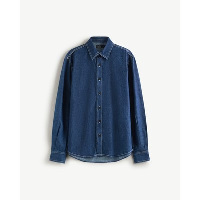 Áo Sơ Mi Jeans Nam Tay Dài Trơn Form Regular - Routine 10S25DSH004