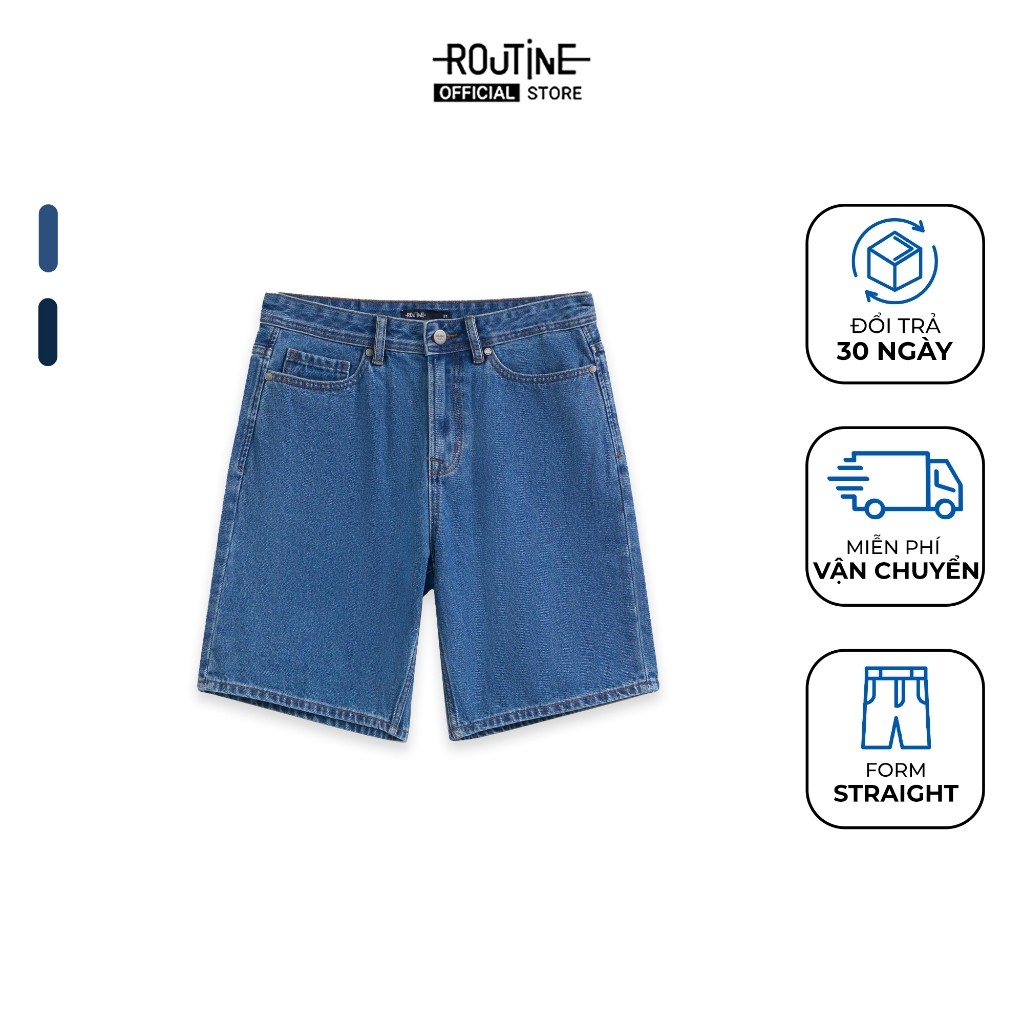 Quần Short Denim Nam Ống Suông Form Straight - Routine 10F24DPS004