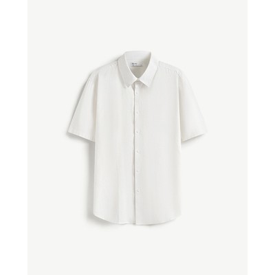Áo Sơ Mi Nam Tay Ngắn Trơn Vải Linen Form Regular - Routine 10F24SHS034