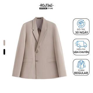 Áo Blazer Nam Tay Dài Trơn Vạt Đắp Chéo Form Regular - Routine 10F23VES002