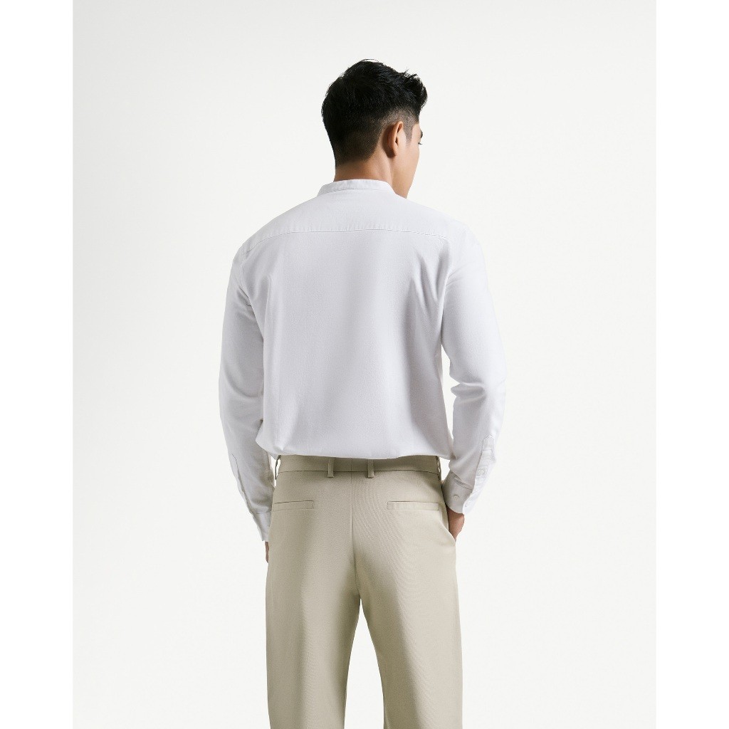 Áo Sơ Mi Nam Oxford Cổ Trụ Tay Dài Trơn Form Fitted  - Routine 10S24SHL006C | BigBuy360 - bigbuy360.vn