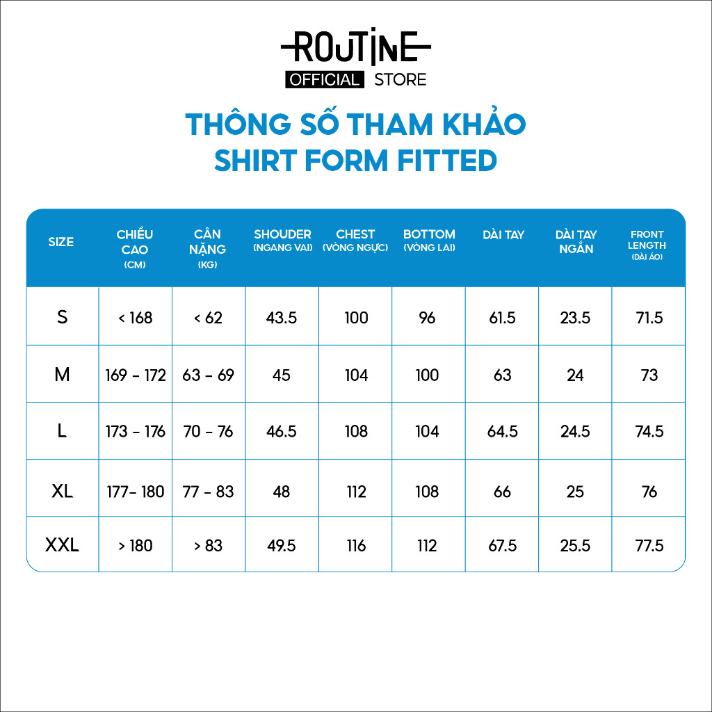 Áo Sơ Mi Nam Oxford Cổ Trụ Tay Dài Trơn Form Fitted  - Routine 10S24SHL006C | BigBuy360 - bigbuy360.vn
