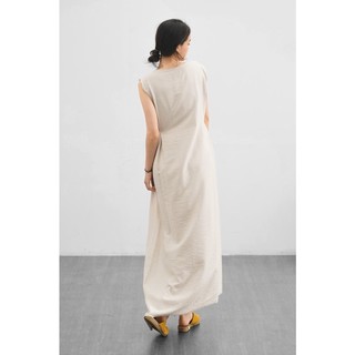Đầm Nữ Thắt Eo Sát Nách Xếp Ly Vai Form Fitted - Routine 10S21DREW004