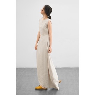 Đầm Nữ Thắt Eo Sát Nách Xếp Ly Vai Form Fitted - Routine 10S21DREW004