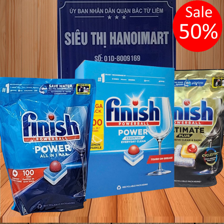 viên rửa bát Finish Quantum Ultimate Plus 85 V, 64 viên rửa bát finish cao cấp all in 1 100V