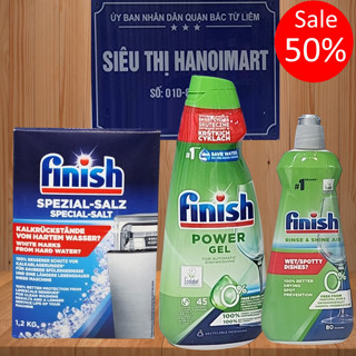  Combo Nước rửa chén Hữu cơ cho máy 900ml + Muối rửa chén Finish 1.2kg + Nước làm bóng finish Eco hữu cơ 