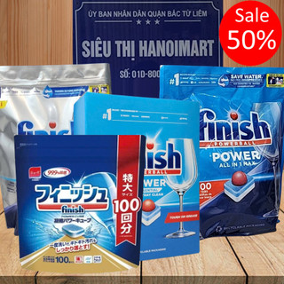 Combo 90 viên rửa bát finish + muối  Finish 1kg + Nước làm bóng 800ml lít dùng cho máy rửa chén 