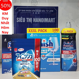  Combo Nước làm bóng Finish 400ml + viên rửa bát finish 100V hoặc 150V + muối Finish 1kg  dùng cho máy rửa bát 