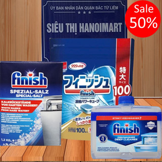  Combo Viên rửa chén bát Finish 100V nhập khẩu nhật bản + Nước vệ sinh máy + muối rửa bát finish 1.2kg 