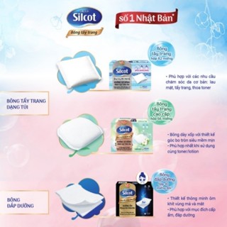 Combo 3 Bông tẩy trang Silcot đắp dưỡng miếng đôi 40 miếng/hộp