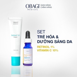 [MUA 1 TẶNG 1] Bộ đôi Obagi tái tạo và dưỡng sáng da Retinol 1.0 và Professional-C 10% (28g-12.5ml)