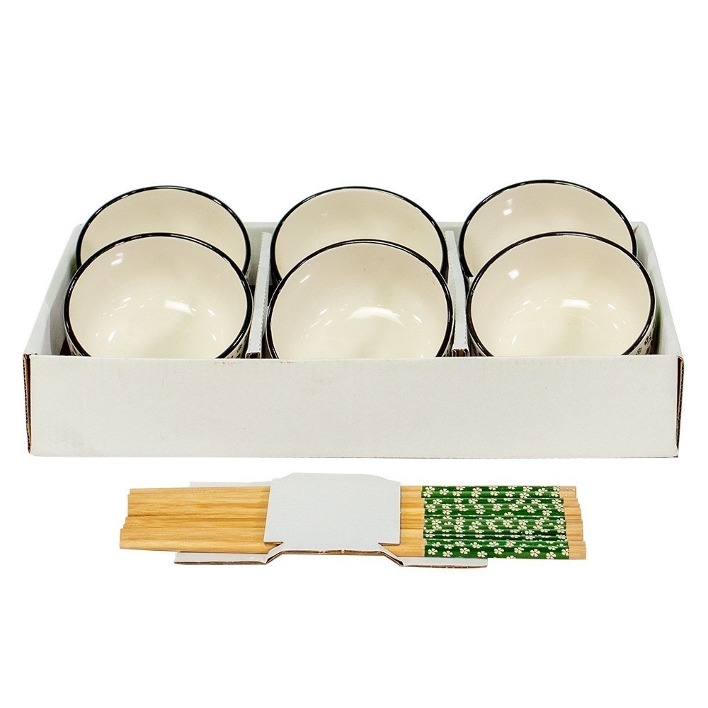 Bộ 6 chén đũa men sứ Magic B6CD - Hàng chính hãng