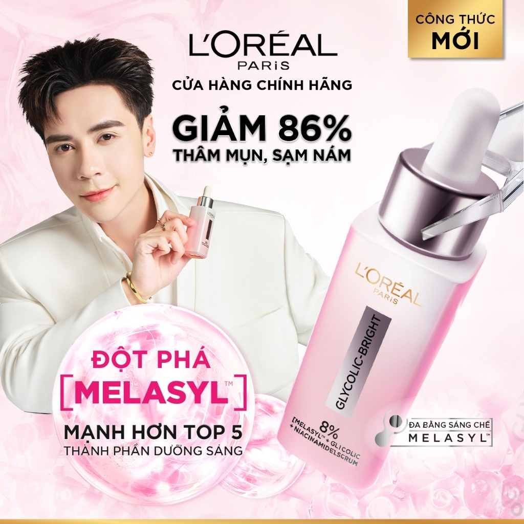 Serum Glycolic Melasyl 8% [Melasyl+Glycolic+Niacinamide] dưỡng sáng da, mờ thâm mụn & nám Loreal Paris 30ml | BigBuy360 - bigbuy360.vn