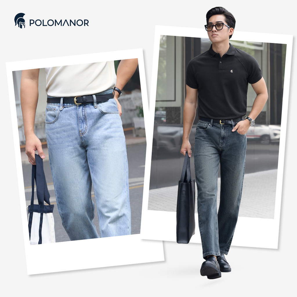 [BEST SELLER] Quần jean nam ống rộng POLOMANOR, BST THE REAL JEANS, form Straight thoải mái, dễ mặc dễ phối | BigBuy360 - bigbuy360.vn