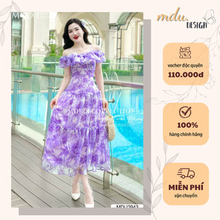 Váy Thiết Kế MDU2943 Làm Từ Chất Liệu Tơ Với Họa Tiết Hoa Bắt Mắt, Dáng Xòa Nhẹ Nhàng Từ MDU