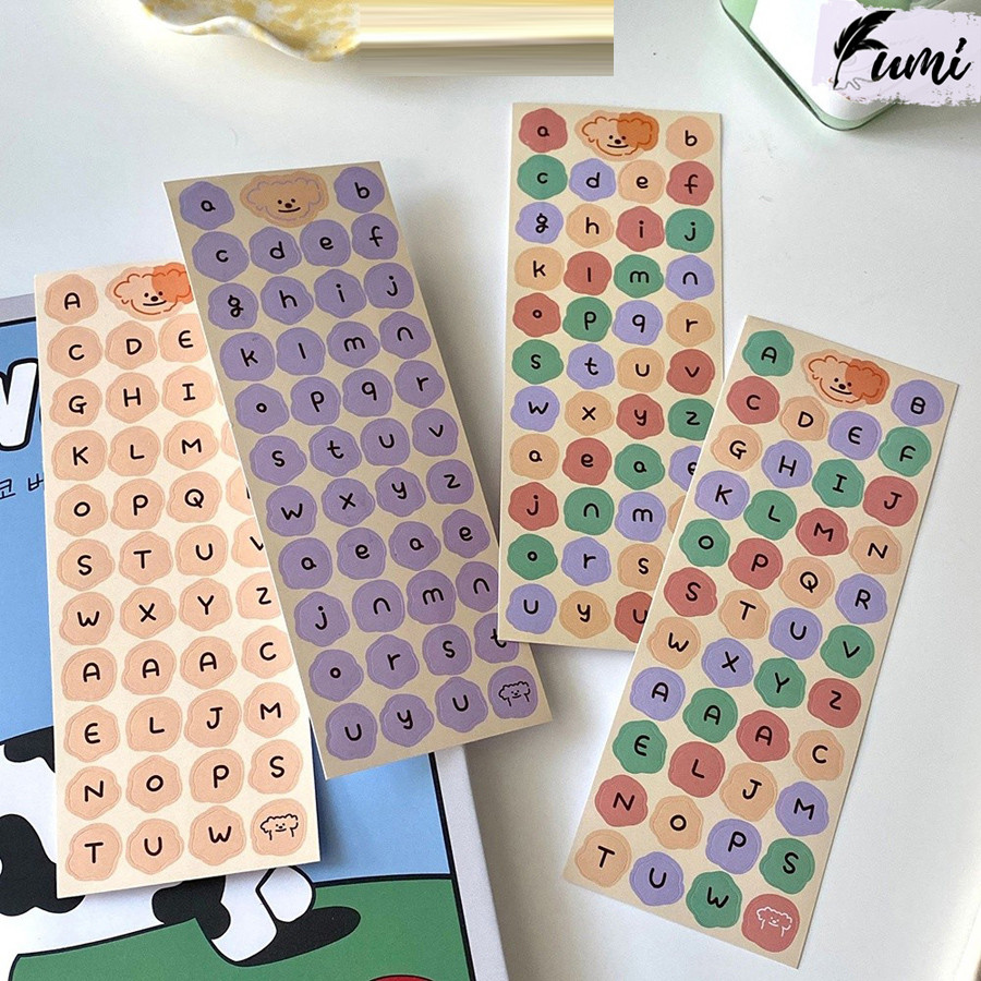 Sticker chữ cái cute font chữ dễ thương STI58 nhãn dán chữ tiếng anh viền hoa trang trí sổ