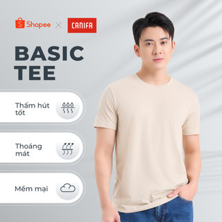  Áo thun nam T-Shirt Basic Cotton cổ tròn dày dặn mềm mại CANIFA áo phông trơn 8TS25A002 