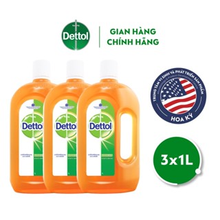 [Livestream] Combo 3 Dung dịch diệt khuẩn đa năng Dettol, chai 1L