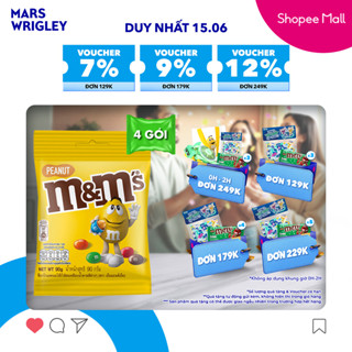 Combo 4 Kẹo Sô Cô La Đậu Phộng M&M'S gói 90g