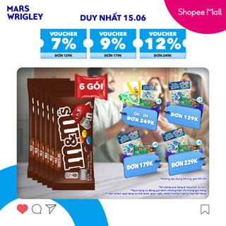 Combo 6 gói Kẹo Sô Cô La Sữa M&M'S 37g