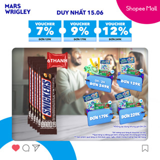 Combo 6 Kẹo Sô Cô La Snickers thanh 35g