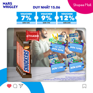 Combo 6 thanh kẹo Sô Cô la Snickers thanh 51g