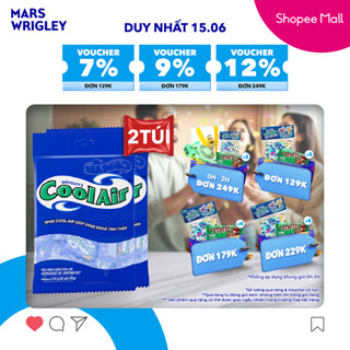 Combo 2 Túi Kẹo Sing-Gum Cool Air Hương Bạc Hà - Khuynh Diệp 50 Gói 2 Viên