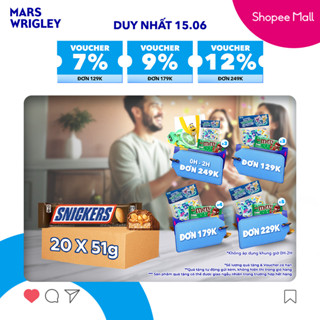 Combo 20 thanh kẹo Sô Cô la Snickers thanh 51g