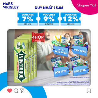 Combo 4 hộp viên ngậm không đường Doublemint hương bạc hà hộp 35 viên
