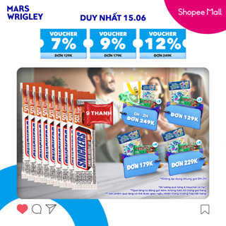 Combo 9 Kẹo Sô Cô La Snickers Hạnh nhân Giảm đường thanh 40g