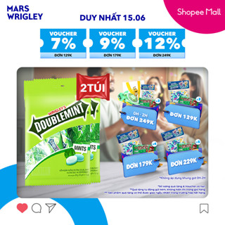 Combo 2 Túi Viên Ngậm Không Đường Doublemint Hương Bạc Hà Túi 30 Gói 2 Viên