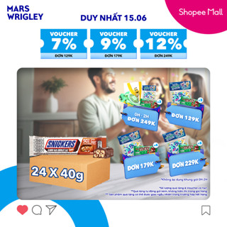 Thùng 24 thanh Sô Cô La Snickers Hạnh nhân Giảm đường thanh 40g