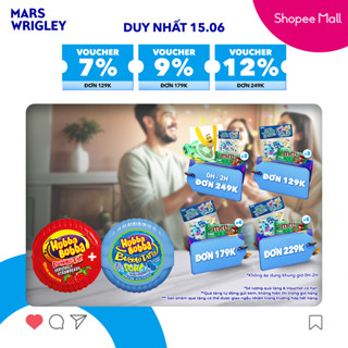 Combo 2 hộp kẹo Sing-gum Hubba Bubba vị dâu + mâm xôi