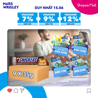 Combo 9 Kẹo Sô Cô La Snickers thanh 35g