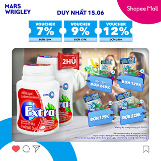 Combo 2 Hũ Kẹo Sing-gum Không Đường Extra Hương Dâu 40 viên