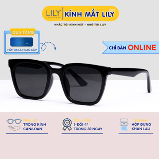 Kính râm nam nữ LILY EYEWEAR mắt vuông chống tia UV400 nhựa cao cấp thời trang bst hè maty