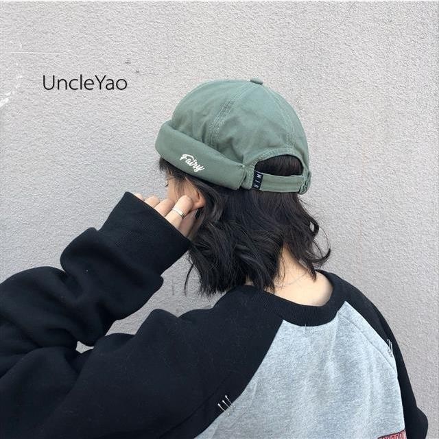 UncleYao Mũ melon cotton vintage phong cách công nghiệp Okayama Nhật Bản, mũ chủ nhà, mũ gangster, u