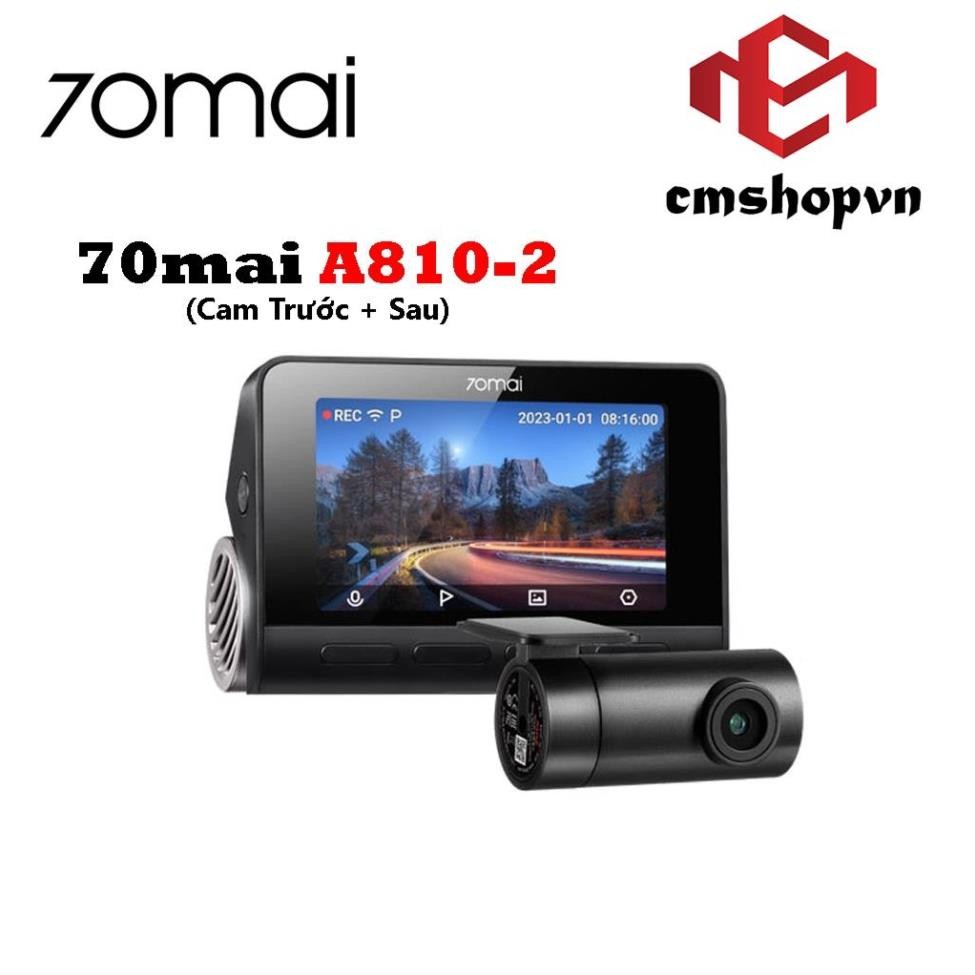 Camera hành trình 70mai A810 Ghi hình đồng thời 2 mắt trước sau, video chất lượng 4K UHD