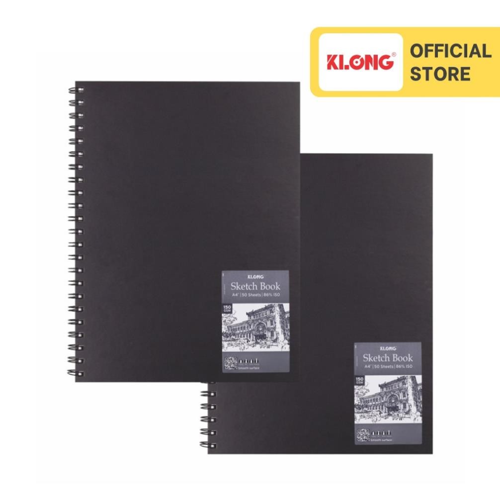 [Mới]  Sổ vẽ phác thảo giấy trơn Sketchbook KLONG A4+ 50 tờ 150GSM; MS: 764