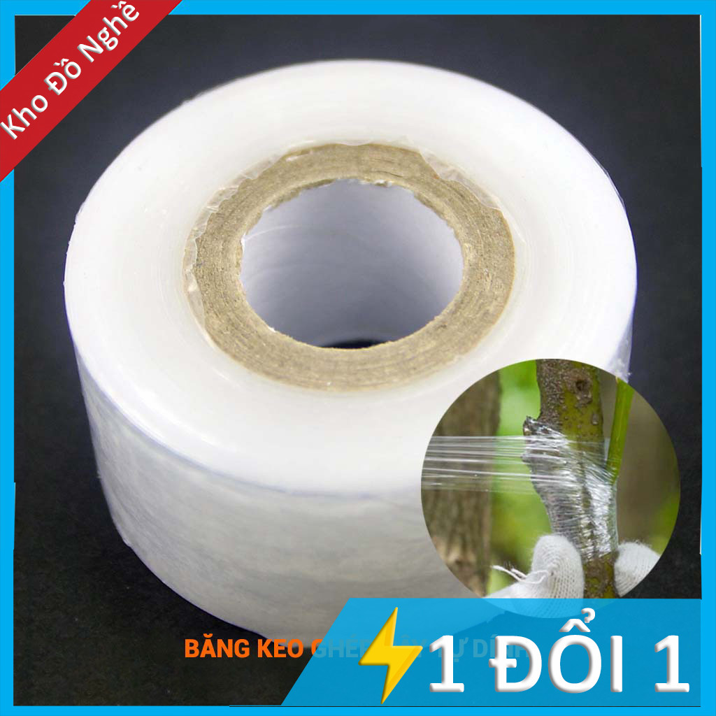Cuộn băng keo ghép cây TỰ DÍNH TỰ HỦY giúp bảo vệ mối ghép khổ 3cm  - Màng / giấy ghép cây chuyên dụng