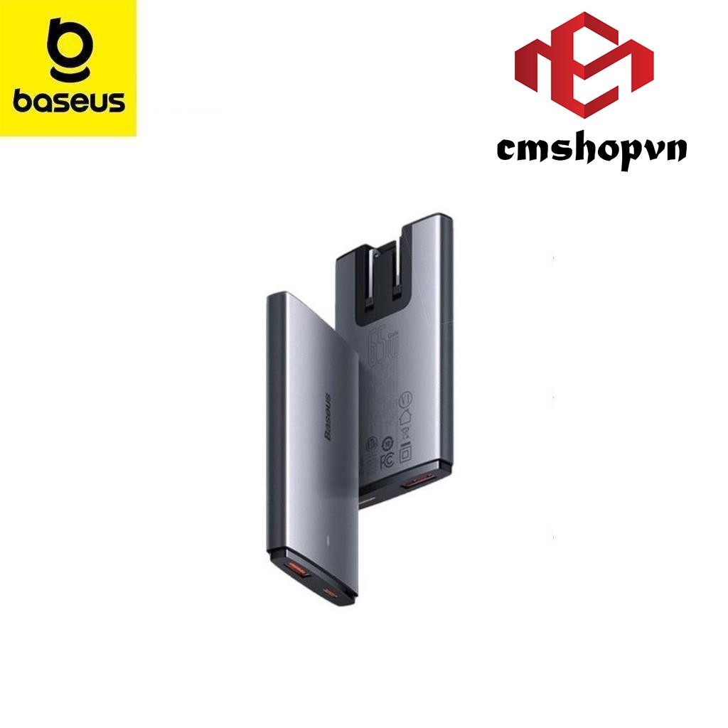 Bộ Sạc Baseus GaN5 Pro Ultra-Slim Fast Charger 65w siêu mỏng nhẹ, kèm cáp sạc C to C - cmshopvn