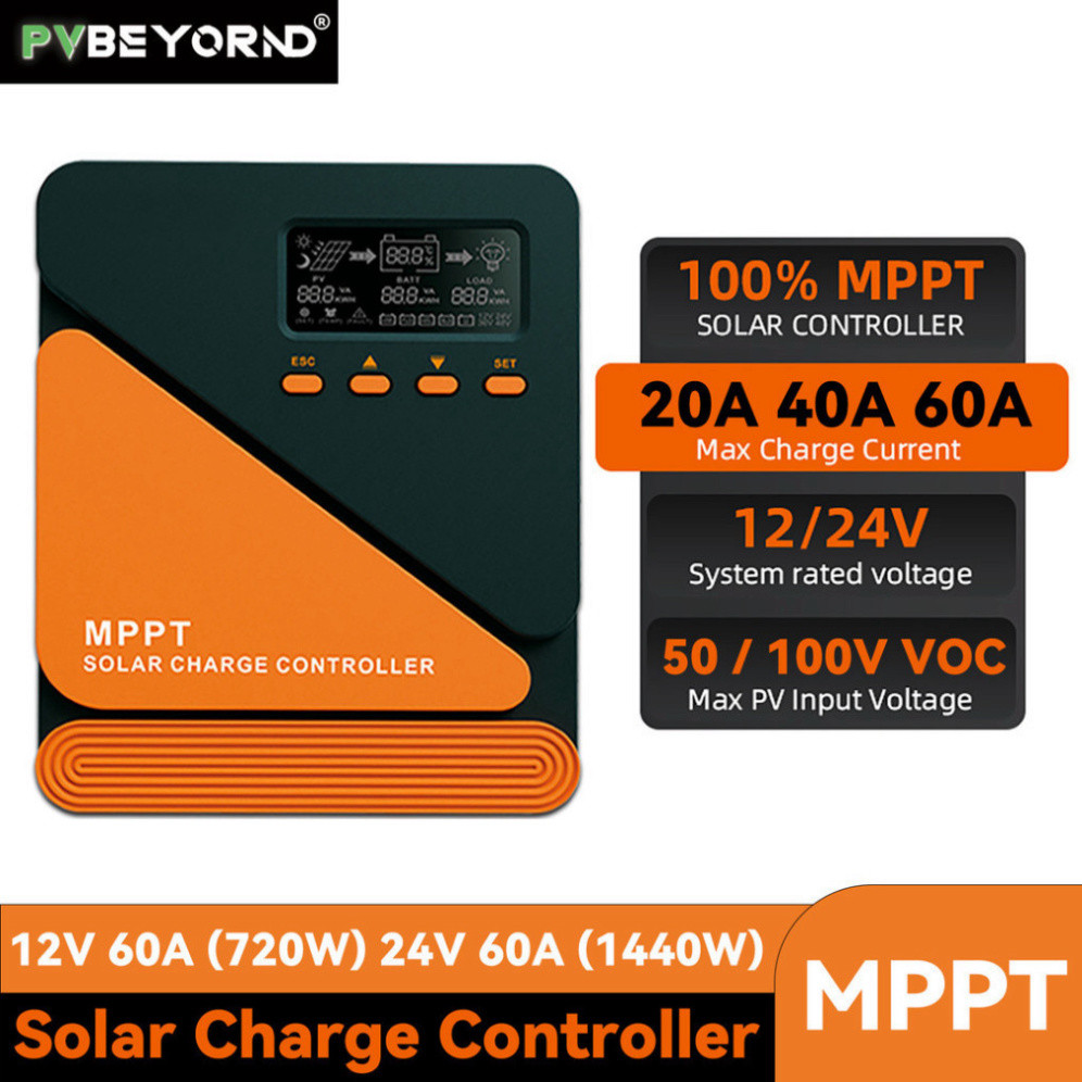 Bộ Điều Khiển Sạc Năng Lượng Mặt Trời MPPT 60A 100V Plus Phiên Bản 12V 24V 60A MPPT