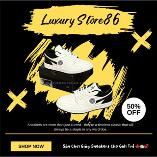 Giày Sneaker Jd Trắng Gót Đen, Giày thể thao JD Reverse Panda, Giày JD Panda trắng đen full box